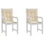 Cojín de silla de jardín respaldo bajo 2 uds tela Oxford beige de vidaXL, Cojines para sillas y sofás - Ref: Foro24-47564, Pr...