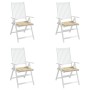 Cojines de silla de jardín 4 uds tela beige 40x40x3 cm