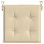 Cojines de silla de jardín 4 uds tela beige 40x40x3 cm