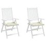 Cojines de silla de jardín 2 uds tela Oxford crema 50x50x3 cm de vidaXL, Cojines para sillas y sofás - Ref: Foro24-47599, Pre...
