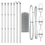 Reja con postes Gris 0.4 x 25 m Acero