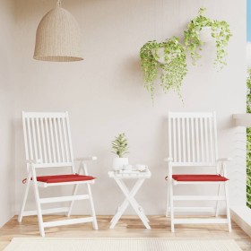 Cojines de silla de jardín 2 uds tela Oxford rojo 50x50x3 cm