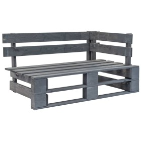 Banco esquinero de palés para jardín madera gris de vidaXL, Bancos de jardín - Ref: Foro24-44698, Precio: 75,14 €, Descuento: %