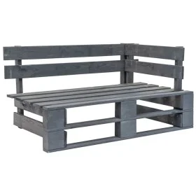 Corner pallet bench for garden gray wood by vidaXL, garden benches - Ref: Foro24-44698, Price: 79,48 €, Discount: %