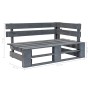Eckpalettenbank für den Garten aus grauem Holz von vidaXL, Gartenbänke - Ref: Foro24-44698, Preis: 75,14 €, Rabatt: %