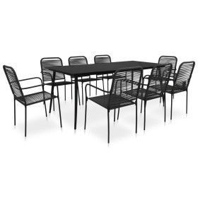 9-piece garden dining set made of cotton rope and black steel by vidaXL, Garden sets - Ref: Foro24-3058280, Price: 608,90 €, ...