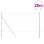 Reja con postes Plateado 1 x 25 m Acero