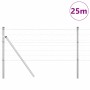 Reja con postes Plateado 0.8 x 25 m Acero