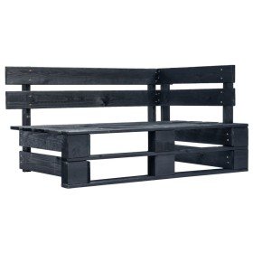 Black wooden garden pallet corner bench by vidaXL, garden benches - Ref: Foro24-45763, Price: 84,23 €, Discount: %