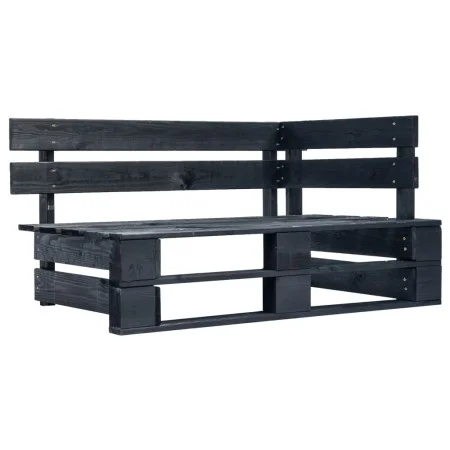 Schwarze Garten-Paletten-Eckbank aus Holz von vidaXL, Gartenbänke - Ref: Foro24-45763, Preis: 74,66 €, Rabatt: %