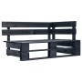 Black wooden garden pallet corner bench by vidaXL, garden benches - Ref: Foro24-45763, Price: 84,23 €, Discount: %