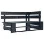 Schwarze Garten-Paletten-Eckbank aus Holz von vidaXL, Gartenbänke - Ref: Foro24-45763, Preis: 74,66 €, Rabatt: %