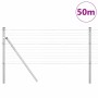 Reja con postes Plateado 0.4 x 50 m Acero