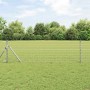 Reja con postes Plateado 0.4 x 50 m Acero