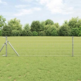 Reja con postes Plateado 0.6 x 50 m Acero