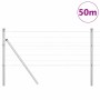 Reja con postes Plateado 0.6 x 50 m Acero