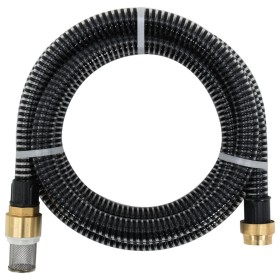 Manguera de succión con conectores de latón PVC negro 29 mm 3 m