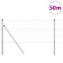 Reja con postes Plateado 0.4 x 50 m Acero