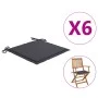 Cojines sillas de jardín 6 uds tela Oxford antracita 40x40x3 cm by vidaXL, Cushions for chairs and sofas - Ref: Foro24-314003...