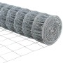 Reja con postes Plateado 0.4 x 50 m Acero