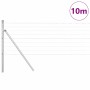 Reja con postes Plateado 0.4 x 10 m Acero