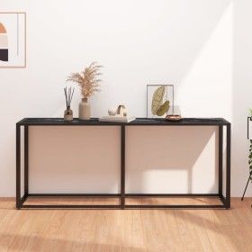 Black marble tempered glass console table 180x35x75.5 cm by vidaXL, Side tables - Ref: Foro24-331685, Price: 96,22 €, Discoun...