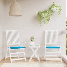 Cojines de silla de jardín 2 uds tela Oxford azul 40x40x3 cm