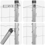Reja con postes Plateado 0.8 x 25 m Acero