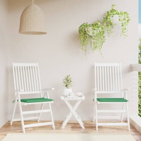 Cojines de silla de jardín 2 uds tela Oxford verde 40x40x3 cm