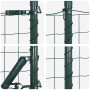 Reja con postes Verde 1 x 10 m Acero