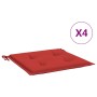 Cojines de silla de jardín 4 uds tela Oxford rojo 50x50x3 cm de vidaXL, Cojines para sillas y sofás - Ref: Foro24-314050, Pre...