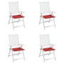 Cojines de silla de jardín 4 uds tela Oxford rojo 50x50x3 cm de vidaXL, Cojines para sillas y sofás - Ref: Foro24-314050, Pre...