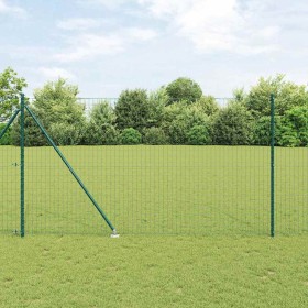 Reja con postes Verde 1.5 x 10 m Acero