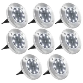 Solar floor lamps 8 units white LED lights by vidaXL, Outdoor lighting - Ref: Foro24-44416, Price: 43,96 €, Discount: %