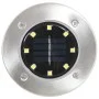 Lámparas solares de suelo 8 unidades luces LED blanco de vidaXL, Iluminación de exterior - Ref: Foro24-44416, Precio: 41,42 €...