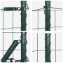 Reja con postes Verde 1 x 10 m Acero