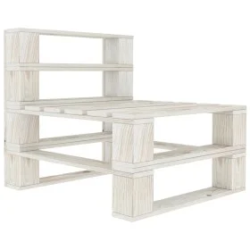 Central pallet sofa for white wood garden by vidaXL, garden benches - Ref: Foro24-49334, Price: 40,28 €, Discount: %