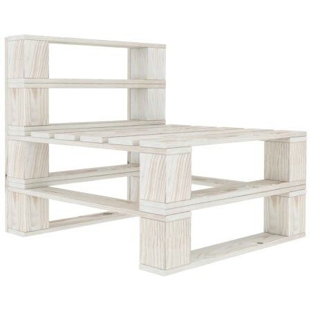 Zentrales Palettensofa für den Garten aus weißem Holz von vidaXL, Gartenbänke - Ref: Foro24-49334, Preis: 55,96 €, Rabatt: %