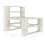 Central pallet sofa for white wood garden by vidaXL, garden benches - Ref: Foro24-49334, Price: 40,35 €, Discount: %
