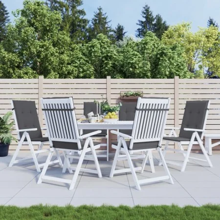 Gartenstuhlkissen mit hoher Rückenlehne, 6 Stück, grauer Stoff, 120x50x3 cm. von vidaXL, Kissen für Stühle und Sofas - Ref: F...
