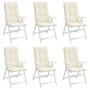 Cojín silla de jardín respaldo alto 6 uds tela crema 120x50x3cm by vidaXL, Cushions for chairs and sofas - Ref: Foro24-314106...
