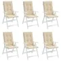 High back garden chair cushion 6 pcs beige fabric 120x50x3cm by vidaXL, Cushions for chairs and sofas - Ref: Foro24-314107, P...