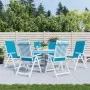 Gartenstuhlkissen mit hoher Rückenlehne, 6 Stück, blauer Stoff, 120 x 50 x 3 cm von vidaXL, Kissen für Stühle und Sofas - Ref...