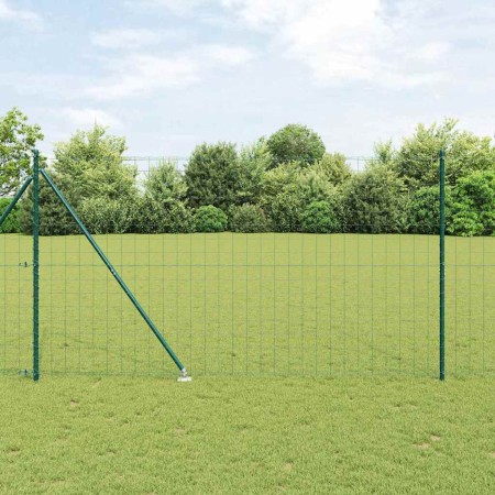 Reja con postes Verde 1.5 x 10 m Acero