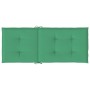 Cojín silla de jardín respaldo alto 6 uds tela verde 120x50x3cm