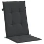 Cojín silla de jardín respaldo alto 6 uds tela negro 120x50x3cm de vidaXL, Cojines para sillas y sofás - Ref: Foro24-314111, ...