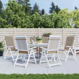 Gartenstuhlkissen mit hoher Rückenlehne, 6 Stück, Stoff in Taupe, 120x50x3cm. von vidaXL, Kissen für Stühle und Sofas - Ref: ...