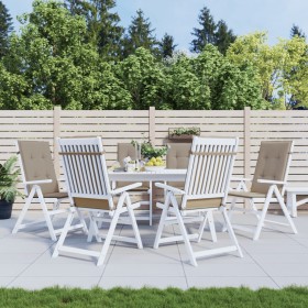 Gartenstuhlkissen mit hoher Rückenlehne, 6 Stück, Stoff in Taupe, 120x50x3cm. von vidaXL, Kissen für Stühle und Sofas - Ref: ...