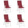 High back garden chair cushion 4 pcs red fabric 120x50x3 cm by vidaXL, Cushions for chairs and sofas - Ref: Foro24-314114, Pr...
