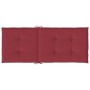 Cojín silla de jardín respaldo alto 4 uds tela rojo 120x50x3 cm de vidaXL, Cojines para sillas y sofás - Ref: Foro24-314114, ...